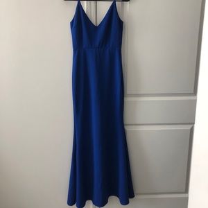 LuLus long bodycon cobalt blue dress.